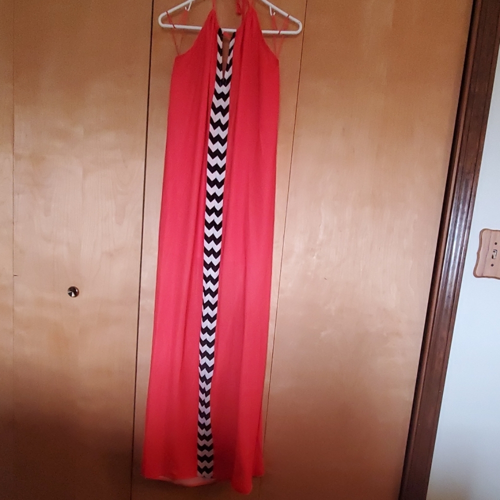 Dark pink maxi halter dress